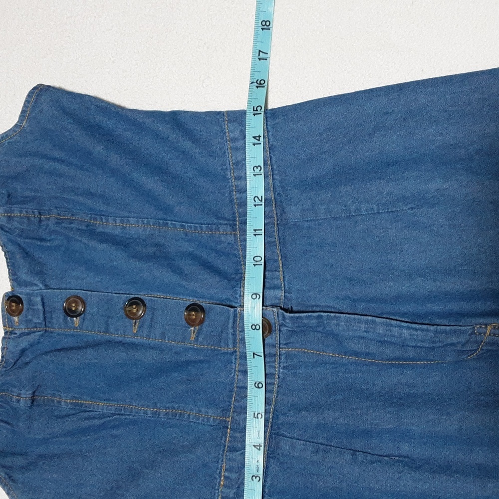 Sincerely Jules 100 % Cotton Women's   Blue Denim Jumsuit Size L. Missing Belt. - Picture 8 of 14
